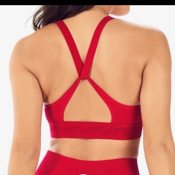 Fabletics Red High Neck Sports Bra XS - Picture 6 of 6